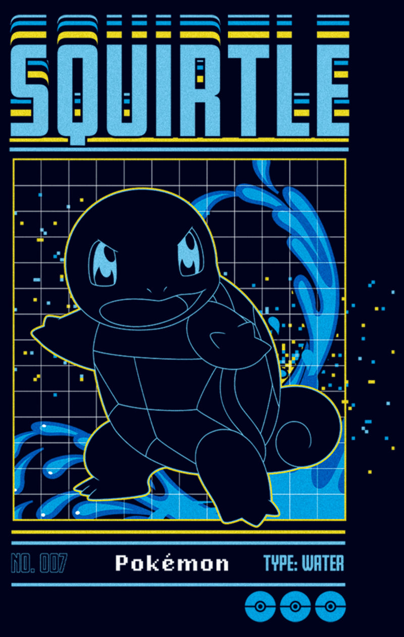 Men's Pokemon Squirtle Retro Grid T-Shirt