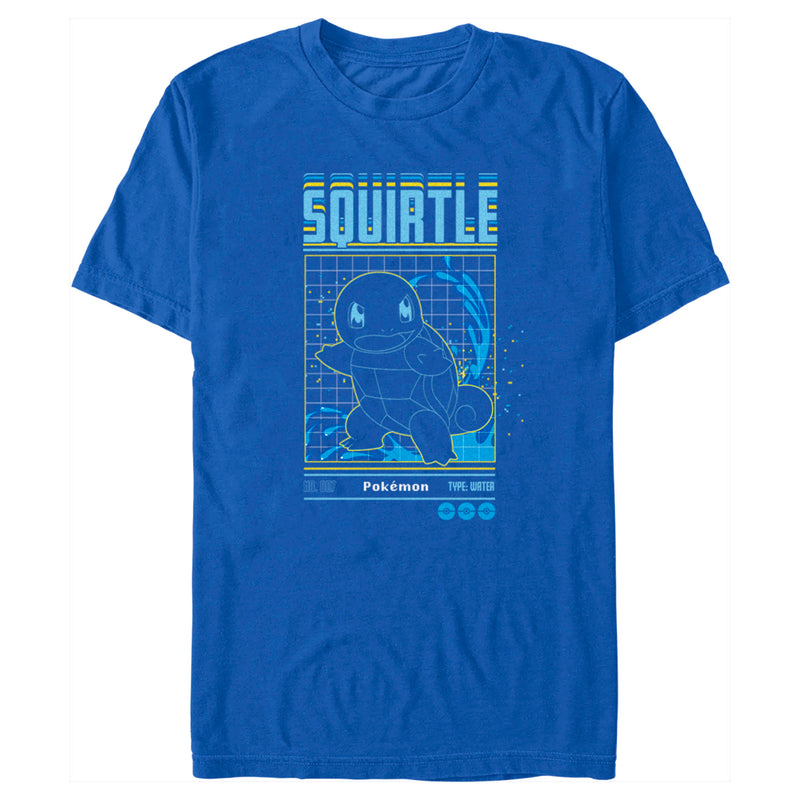 Men's Pokemon Squirtle Retro Grid T-Shirt