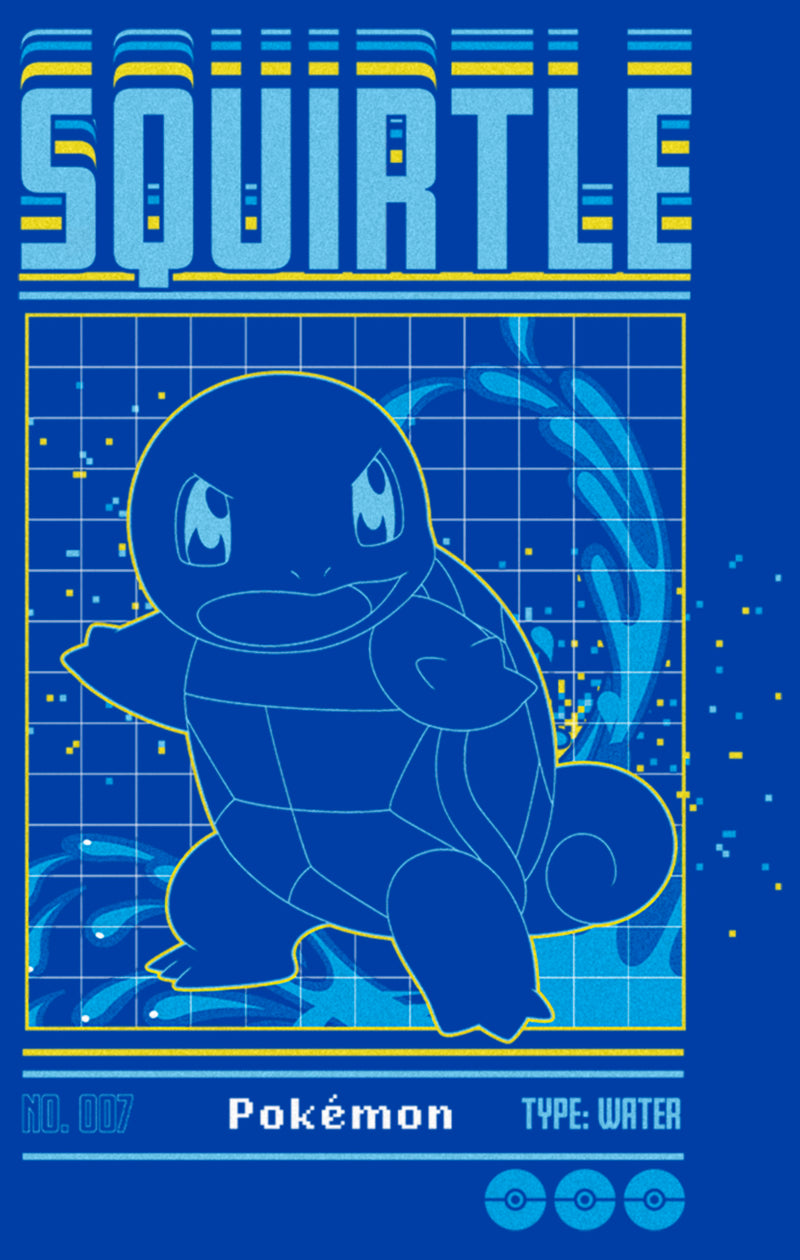 Men's Pokemon Squirtle Retro Grid T-Shirt