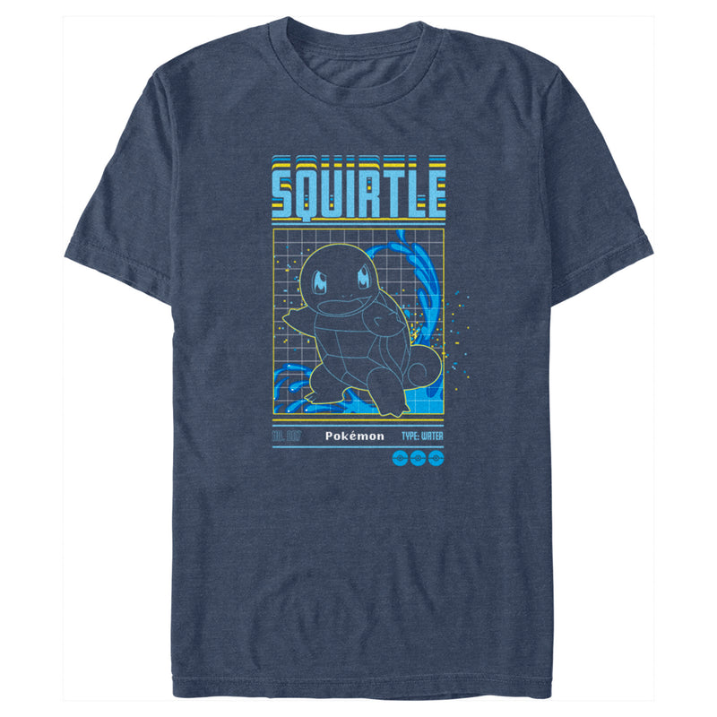 Men's Pokemon Squirtle Retro Grid T-Shirt