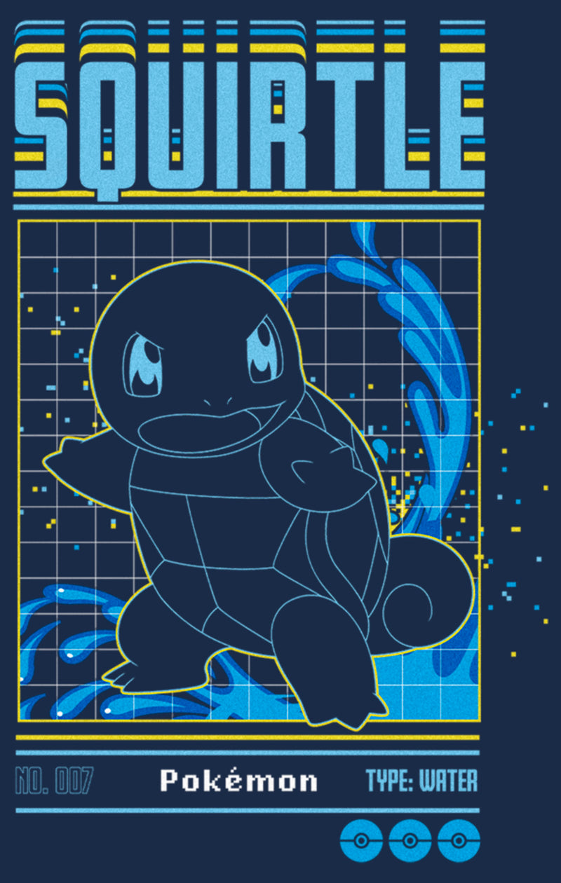Men's Pokemon Squirtle Retro Grid T-Shirt