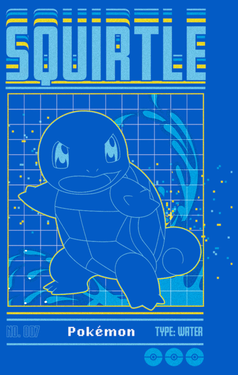 Men's Pokemon Squirtle Retro Grid T-Shirt