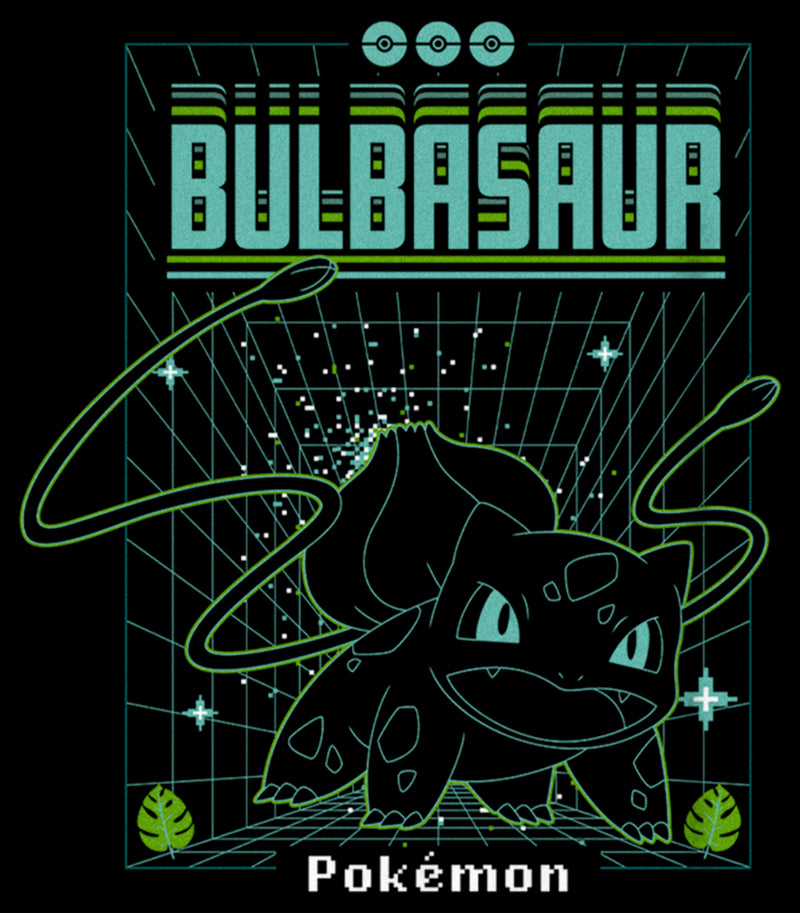 Boy's Pokemon Bulbasaur Retro Grid T-Shirt