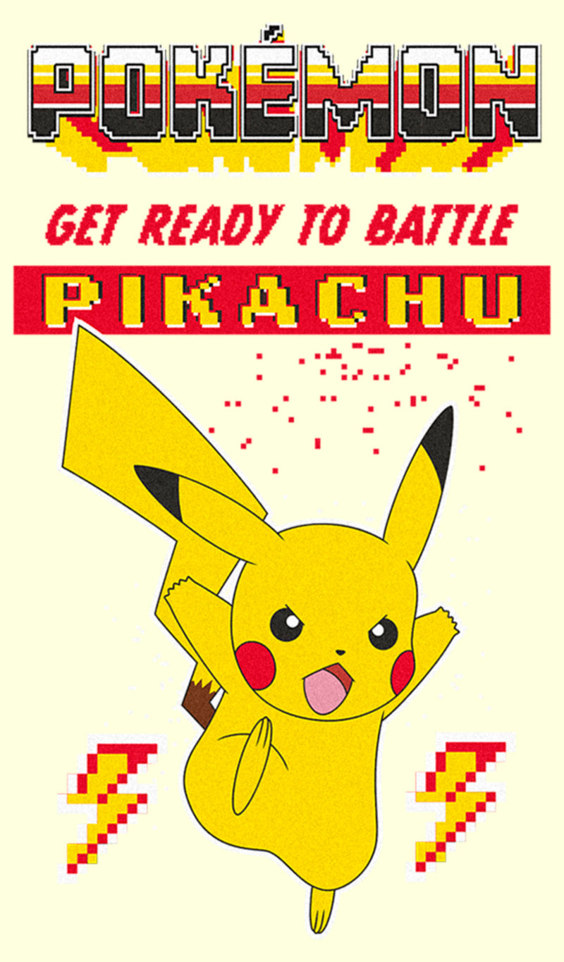 Men's Pokemon Get Ready to Battle Pikachu Retro T-Shirt