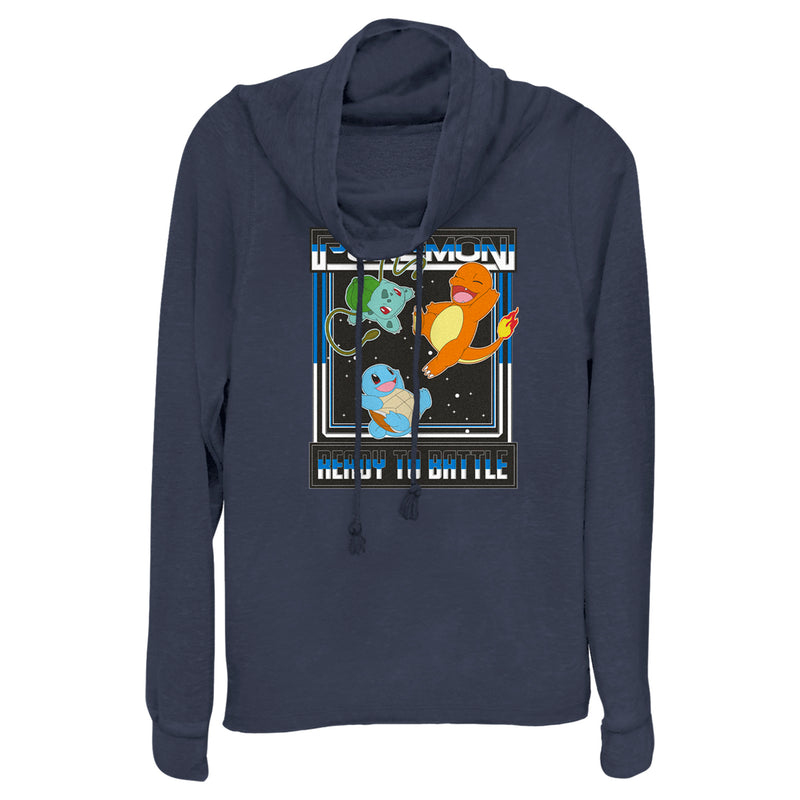 Junior's Pokemon Ready To Battle Trio Cowl Neck Sweatshirt