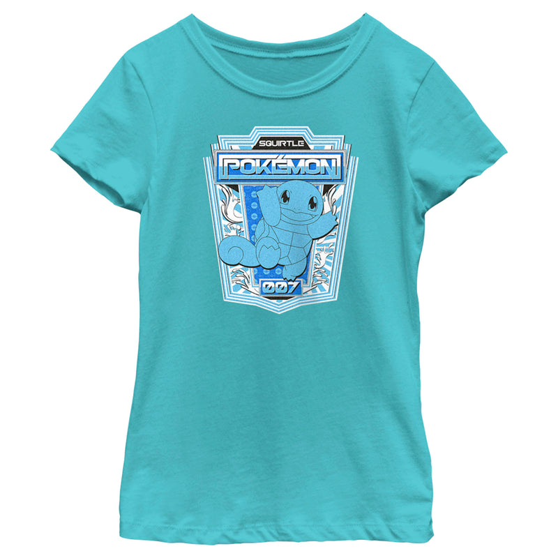 Girl's Pokemon Squirtle Metallic Badge T-Shirt