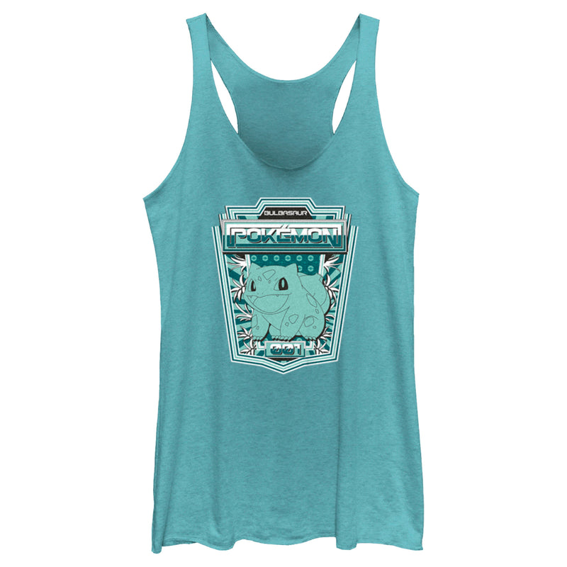 Women's Pokemon Bulbasaur Metallic Badge Racerback Tank Top