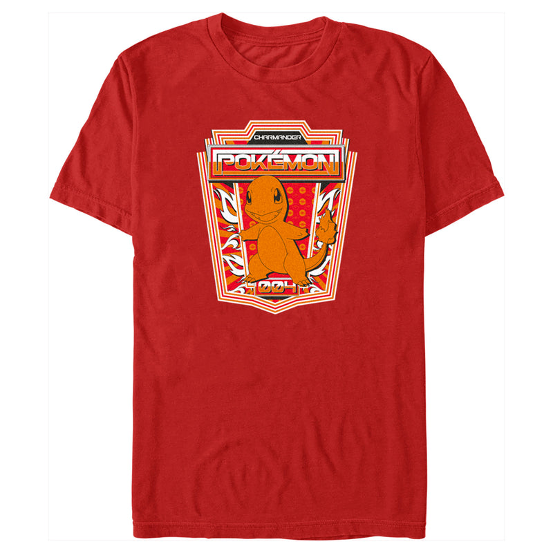Men's Pokemon Charmander Metallic Badge T-Shirt