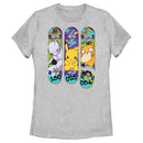 Women's Pokemon Mewtwo, Pikachu, and Psyduck Skateboard Decks T-Shirt