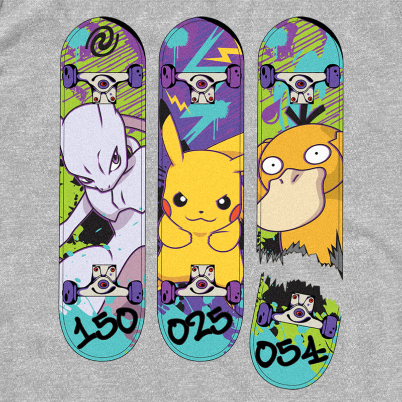 Men's Pokemon Mewtwo, Pikachu, and Psyduck Skateboard Decks Tank Top