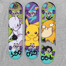 Men's Pokemon Mewtwo, Pikachu, and Psyduck Skateboard Decks Long Sleeve Shirt