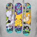 Men's Pokemon Mewtwo, Pikachu, and Psyduck Skateboard Decks Pull Over Hoodie