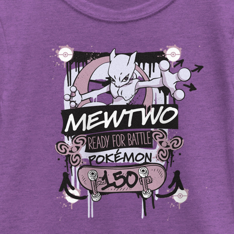Girl's Pokemon Mewtwo Ready for Battle T-Shirt