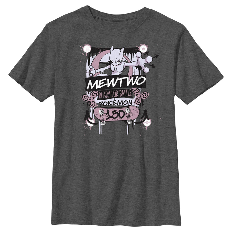 Boy's Pokemon Mewtwo Ready for Battle T-Shirt