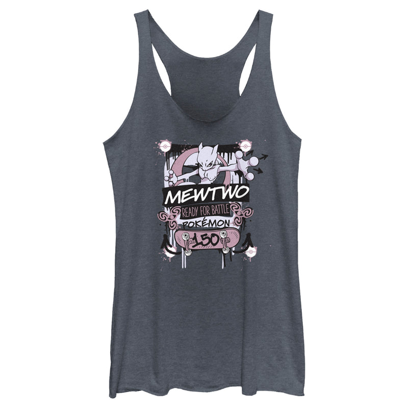 Women's Pokemon Mewtwo Ready for Battle Racerback Tank Top