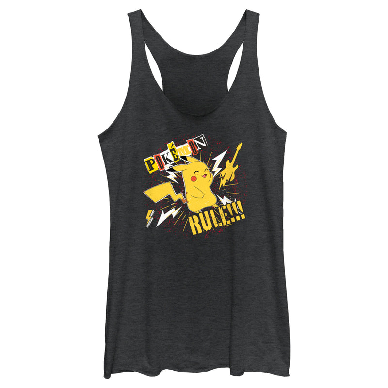 Women's Pokemon Pikachu Rules Guitar Racerback Tank Top