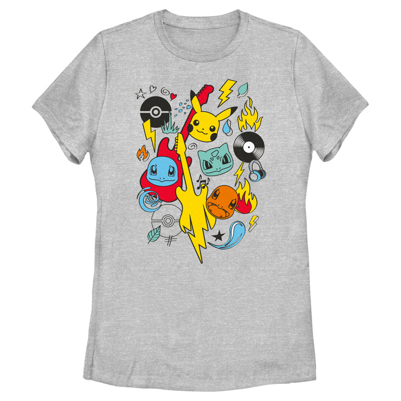Women's Pokemon Music Rocks Starters T-Shirt