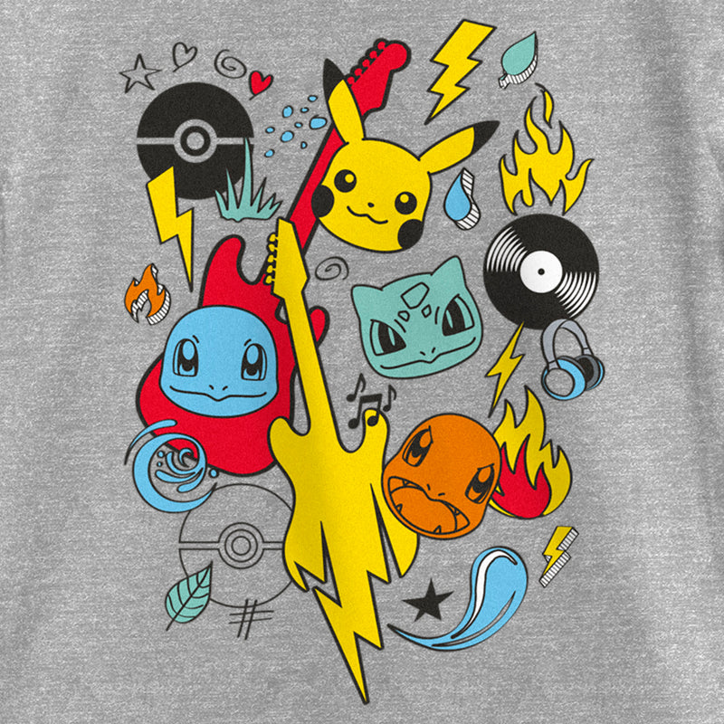 Girl's Pokemon Music Rocks Starters T-Shirt