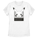 Women's Pokemon Pikachu Black and White T-Shirt