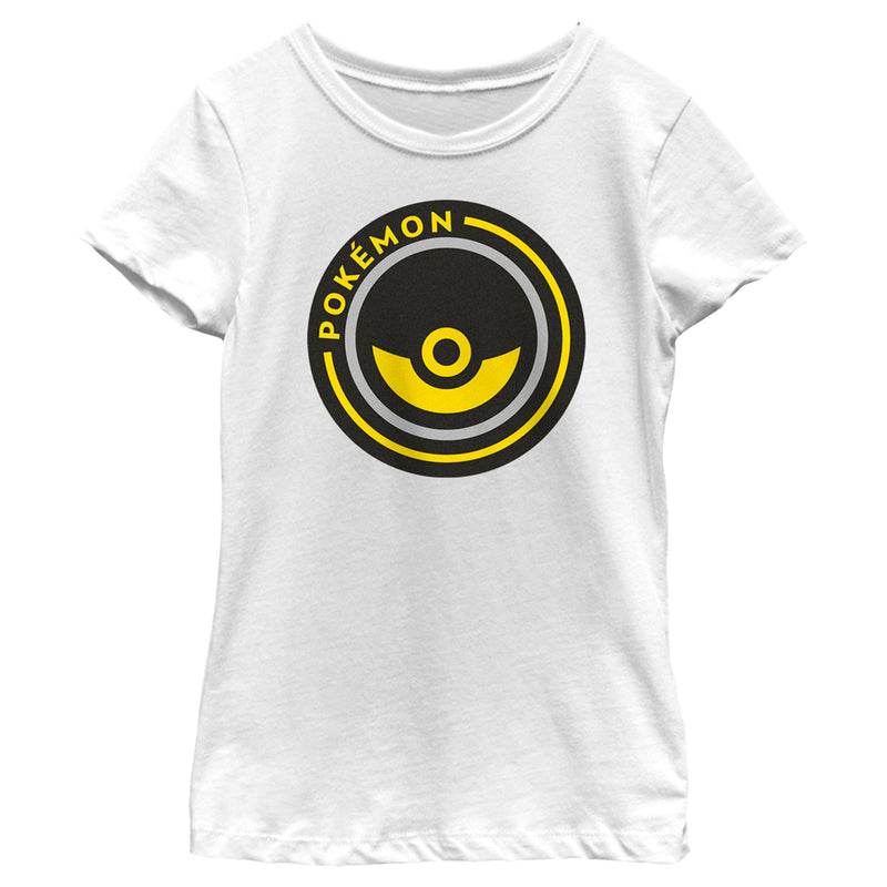 Girl's Pokemon Pokeball Circle Badge T-Shirt