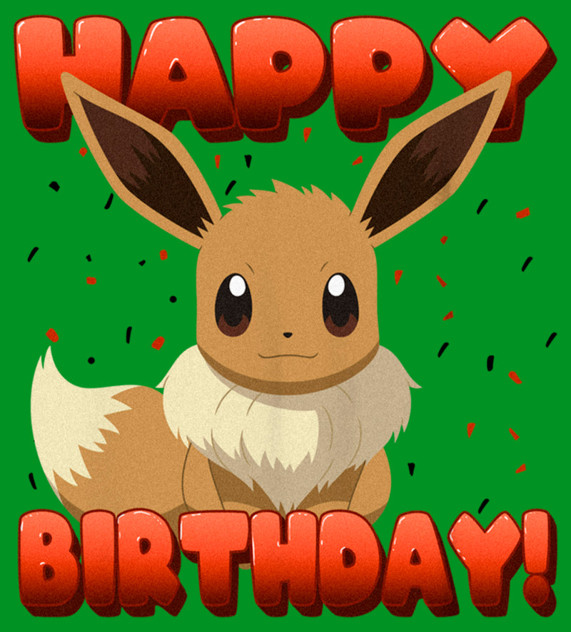 Boy's Pokemon Eevee Happy Birthday Red T-Shirt