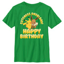 Boy's Pokemon Pikachu and Eevee Cuteness Overload Happy Birthday T-Shirt