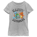 Girl's Pokemon Happy Birthday Characters T-Shirt