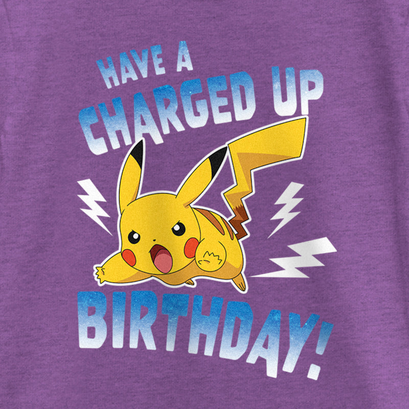 Girl's Pokemon Pikachu Have a Charged Up Birthday T-Shirt