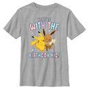 Boy's Pokemon Pikachu and Eevee Besties with the Birthday Kid T-Shirt