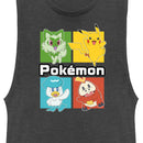 Junior's Pokemon Colorful Square Characters Festival Muscle Tee