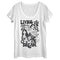 Women's Disney Black and White Princesses Living the Dream Scoop Neck