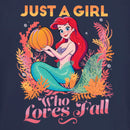Junior's Disney Ariel Just a Girl Who Loves Fall T-Shirt