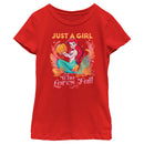 Girl's Disney Ariel Just a Girl Who Loves Fall T-Shirt