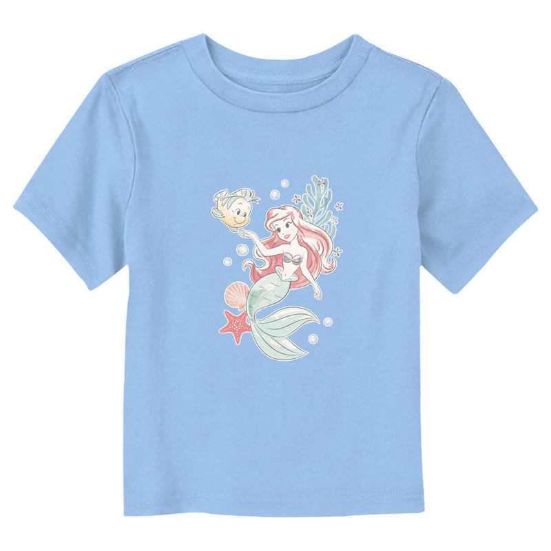 Toddler's Disney Princess Ariel and Flounder Watercolor T-Shirt