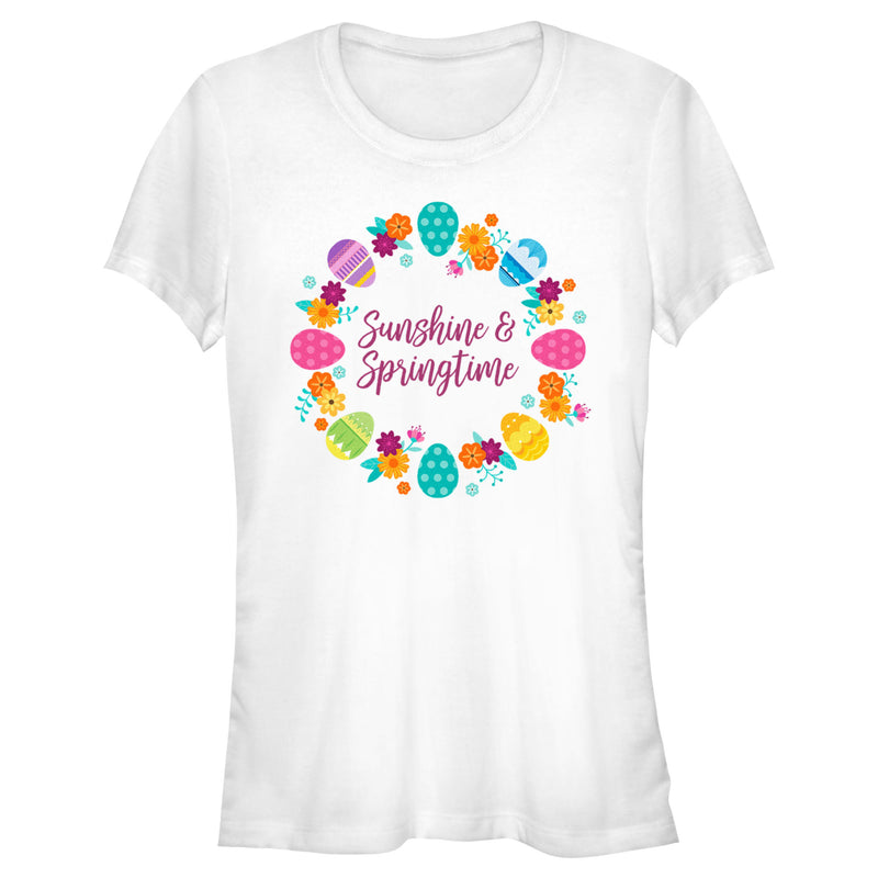 Junior's Disney Easter Princess Eggs Sunshine & Springtime T-Shirt