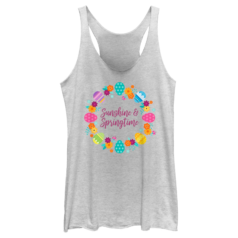 Women's Disney Easter Princess Eggs Sunshine & Springtime Racerback Tank Top