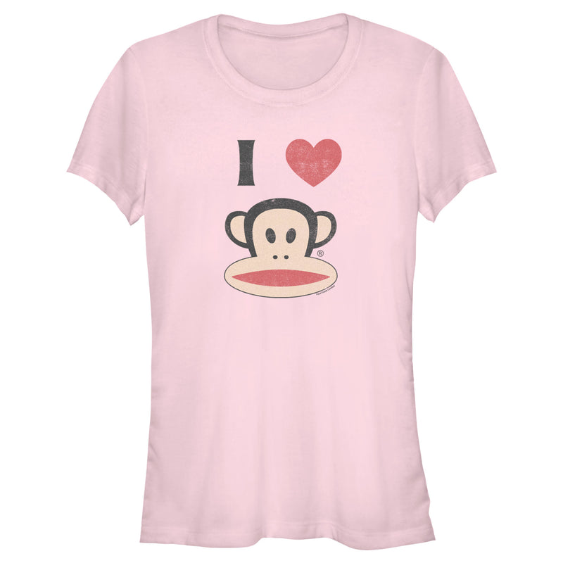 Junior's Paul Frank Distressed I Heart Julius T-Shirt