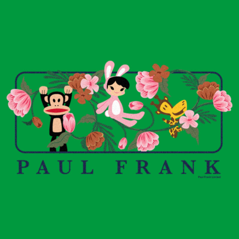 Junior's Paul Frank Julius the Monkey and Bunny Girl Flower Scene T-Shirt