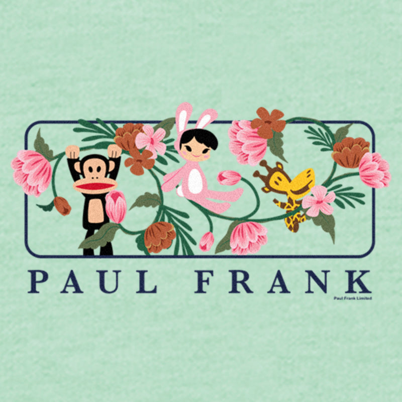 Girl's Paul Frank Julius the Monkey and Bunny Girl Flower Scene T-Shirt
