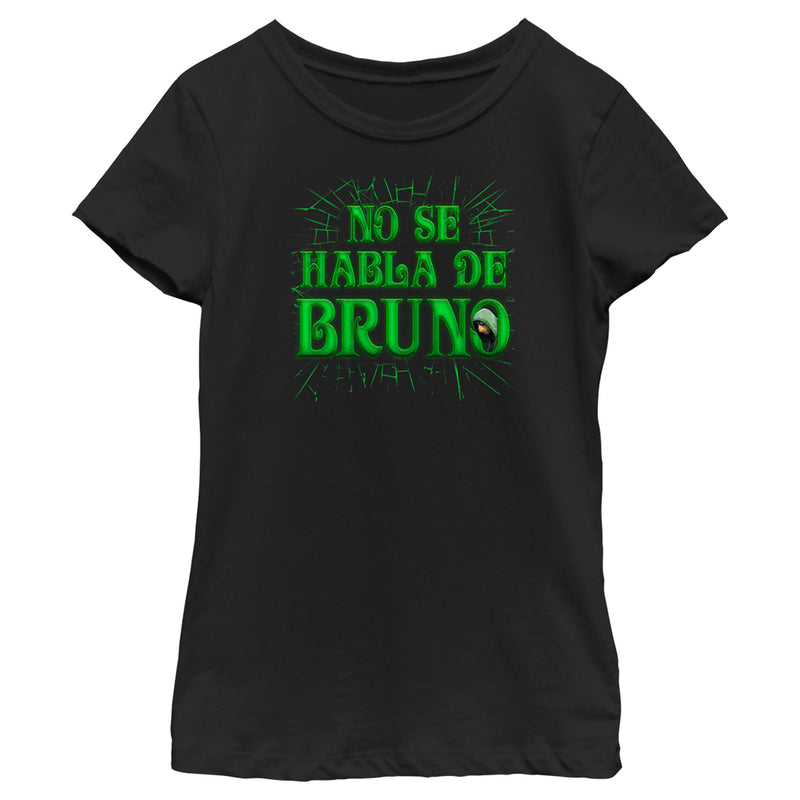 Girl's Encanto No Se Habla De Bruno Green Text T-Shirt