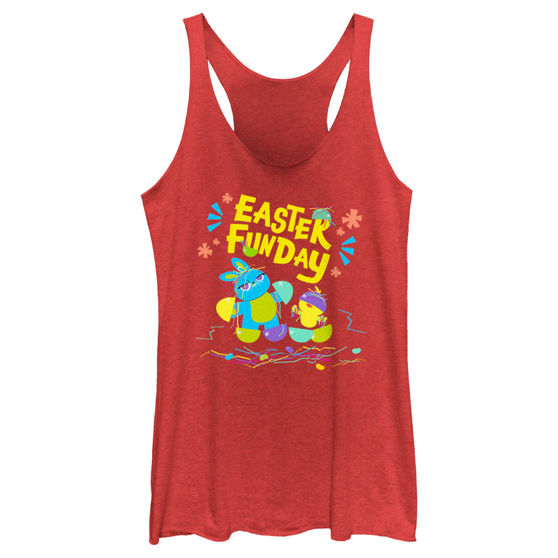 Women's Toy Story 4 Ducky and Bunny Easter Funday Racerback Tank Top