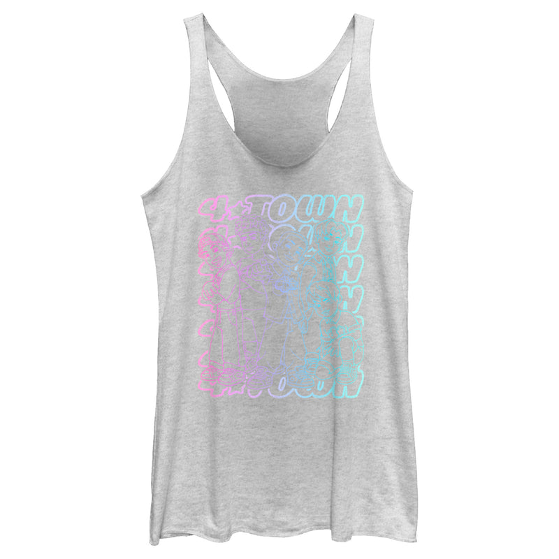 Women's Turning Red 4*Town Neon Stack Racerback Tank Top