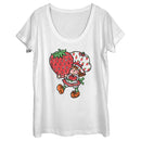 Women's Strawberry Shortcake Cartoon Cute Berry Scoop Neck