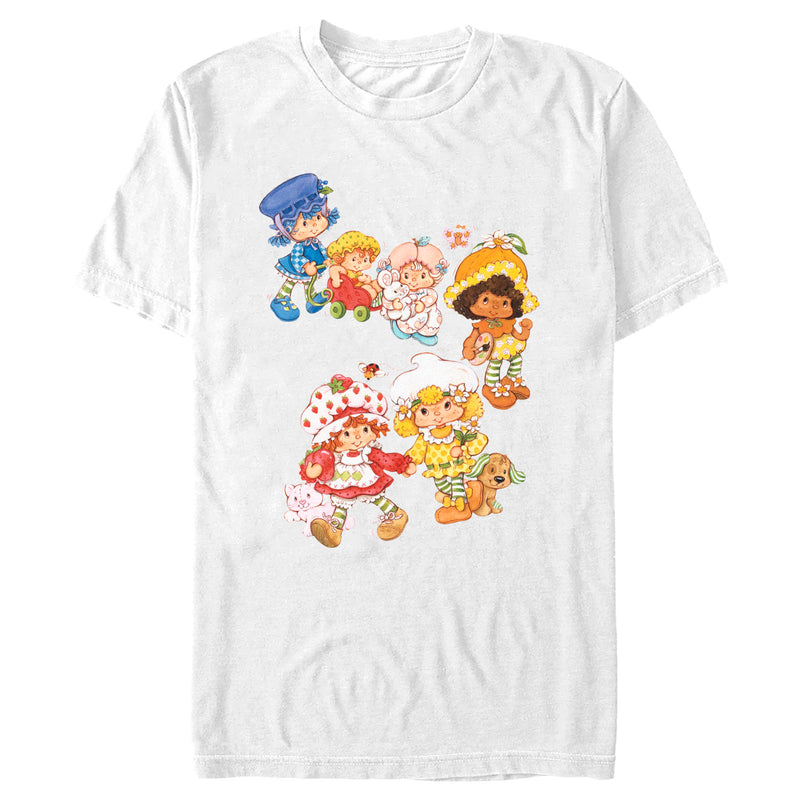 Men's Strawberry Shortcake Sweet Walk Friends T-Shirt