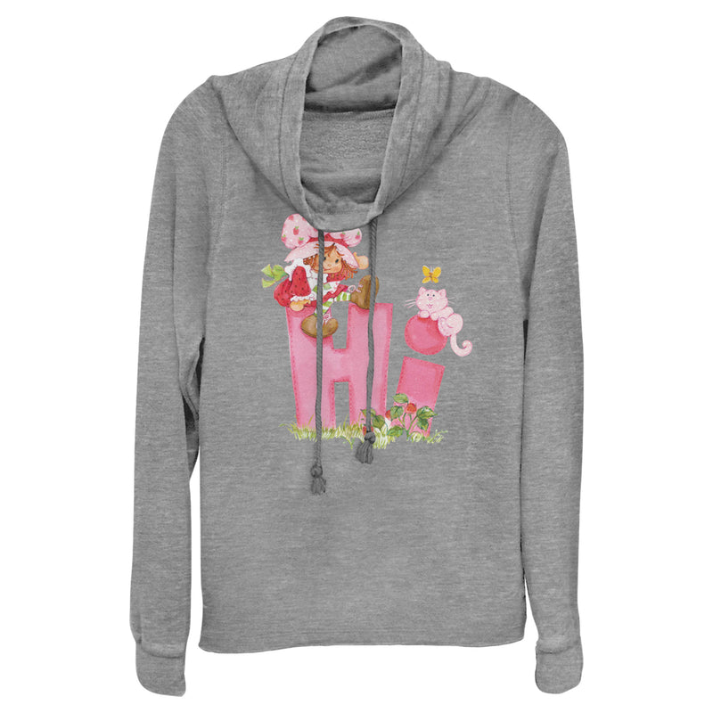 Junior's Strawberry Shortcake Hi Friends Cowl Neck Sweatshirt