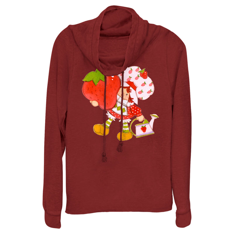 Junior's Strawberry Shortcake Cute Berry Gardener Cowl Neck Sweatshirt
