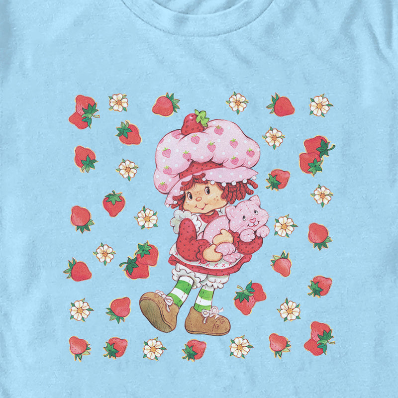 Men's Strawberry Shortcake Berry Flower Background T-Shirt