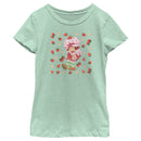 Girl's Strawberry Shortcake Berry Flower Background T-Shirt