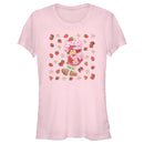 Junior's Strawberry Shortcake Berry Flower Background T-Shirt