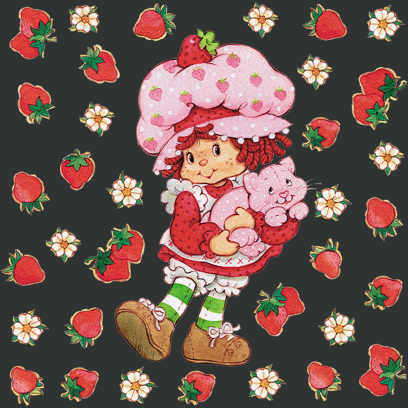 Women's Strawberry Shortcake Flowers and Fruits T-Shirt